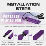 Portable Fitness Yoga Pilates Resistance Bar |