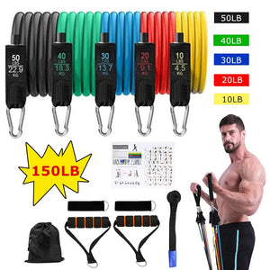 16PCS Resistance Band Set: Home Gym Fitness Training |