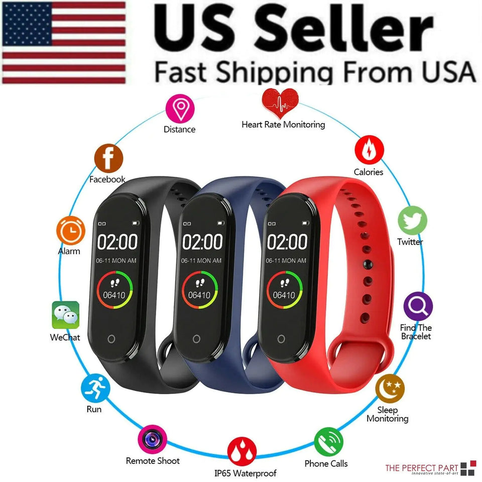 M4 Smart Watch Band Blood Pressure Bracelet Wristband Fitness Tracker Heart Rate |