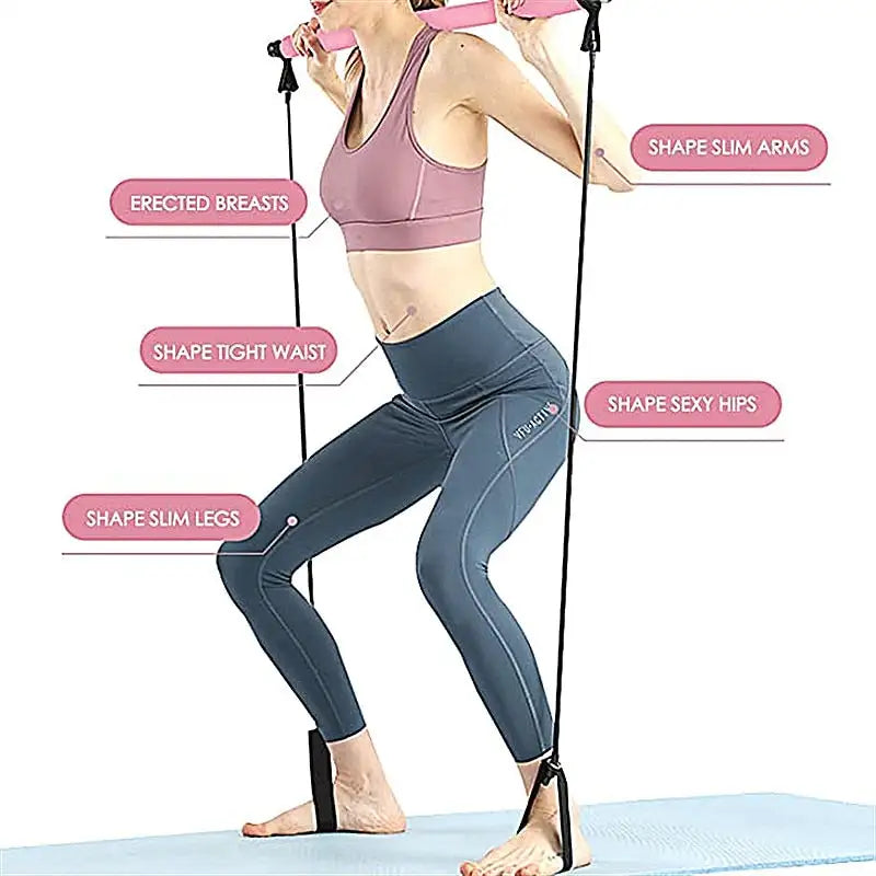 Portable Pilates Bar and Resistance Band |