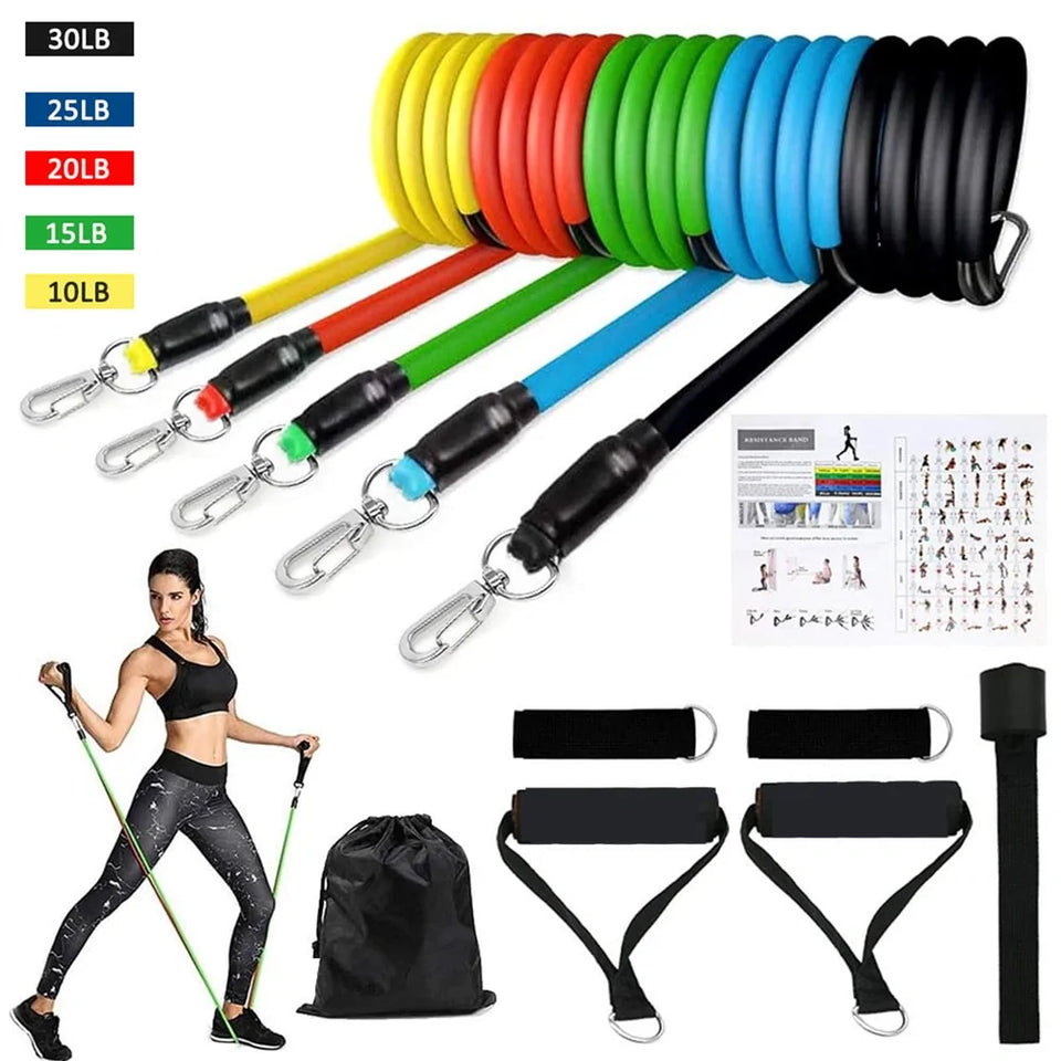 16PCS Resistance Band Set: Home Gym Fitness Training |