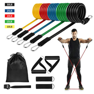 16PCS Resistance Band Set: Home Gym Fitness Training |