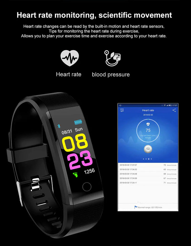 Fitness Smart Watch Activity Tracker Heart Rate For Women Men Oxygen BP Monitor |